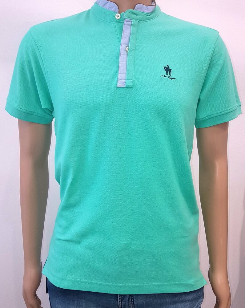 Polo CRO cuello mao aguamarina