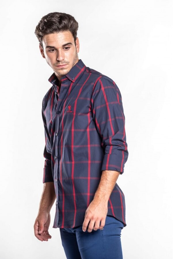 CAMISA CRO CUADROS MARINO
