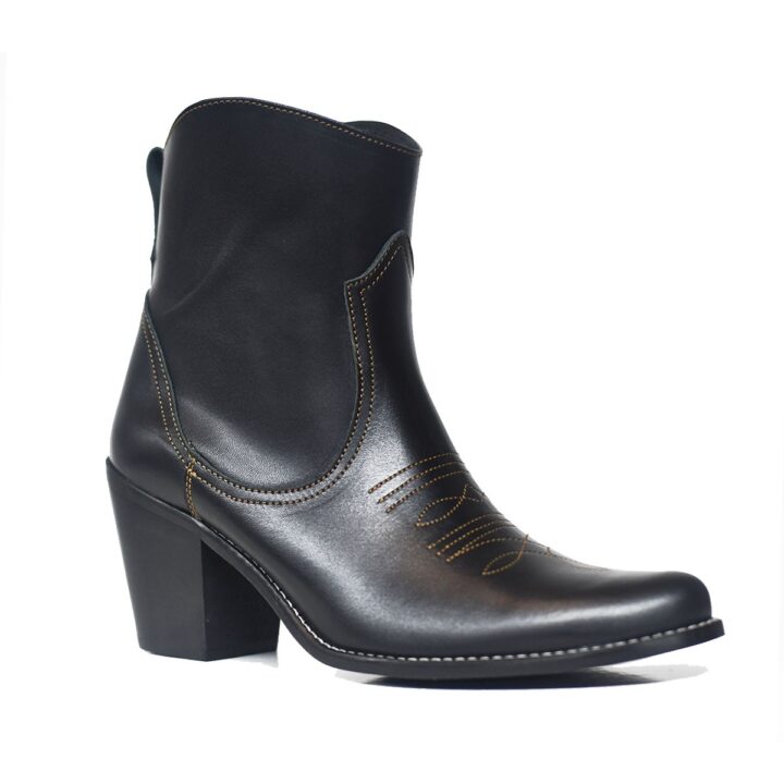 Bota Tejana Cuero Negro