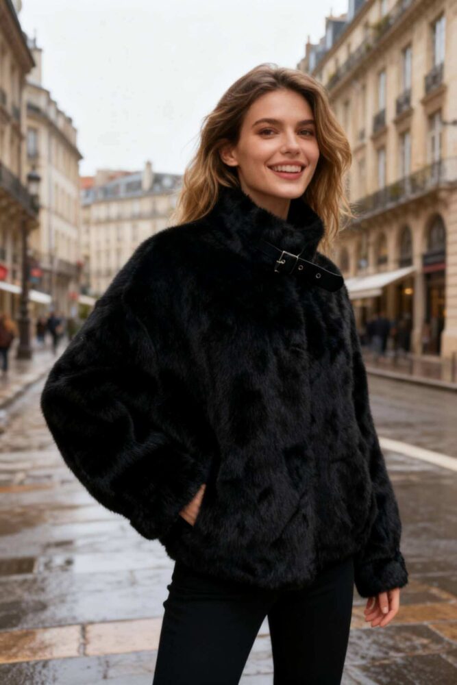 Chaqueta pelo sintético